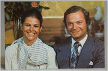 Äldre Vykort -  H.M. Konung Carl XVI Gustaf och Fröken Silvia Sommerlath  Förlovning 12/3 1976