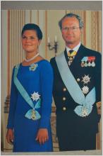 Äldre Vykort  -  H.M. Konung Carl XVI Gustaf  och H.K.H. Prinsessan Victoria 