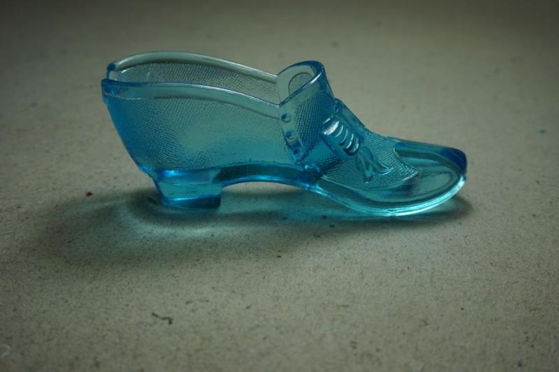 Sko i blått glas