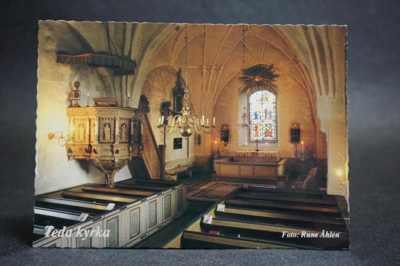 Teda kyrka - Uppsala Stift //  1 äldre vykort