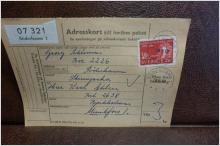Frimärke på adresskort - stämplat 1963 - Söderhamn 1 - Munkfors