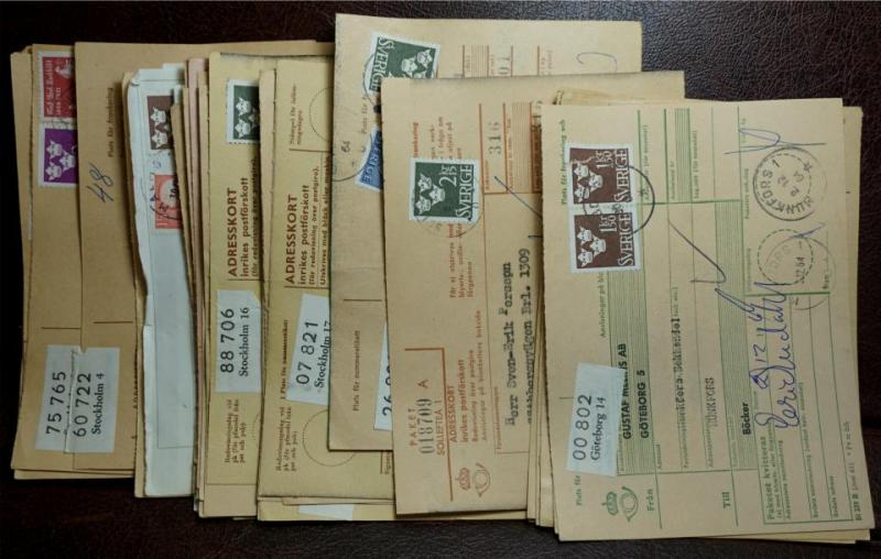 30  adresskort med stämplar från 1964 