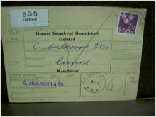 Paketavi med stämplade frimärken - 1964 - Gällstad till Sunne 