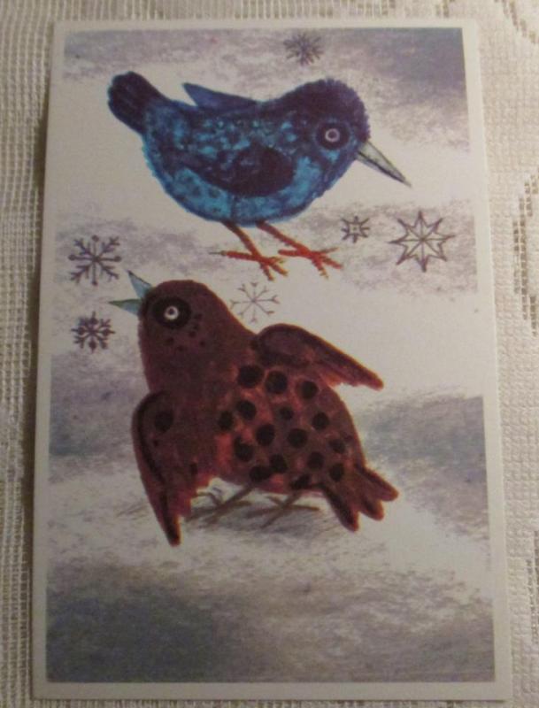 Oskrivet vykort av Kaj Beckman, Fåglar i snö