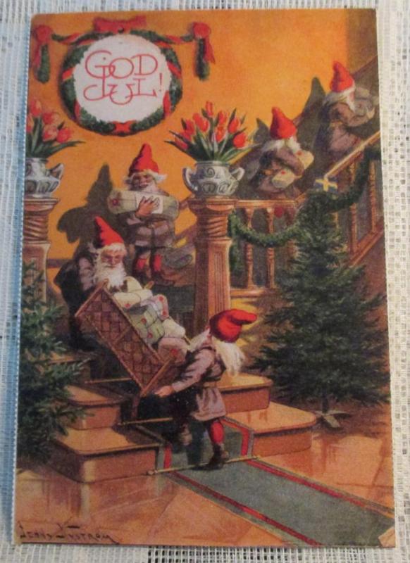 Oskrivet God Jul vykort av Jenny Nyström, Julklapparna 