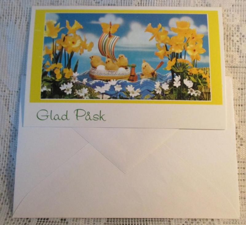 Oskrivet Glad Påsk kort + kuvert  ( 4 ) 