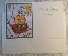 Oskrivet Glad Påsk kort + kuvert  ( 5 ) 