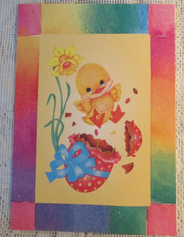 Oskrivet Glad Påsk vykort med liten kyckling