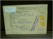 Paketavi med stämplade frimärken - 1961 - Avesta 1 till Karlstad