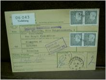 Paketavi med stämplade frimärken - 1962 - Trelleborg till Karlstad