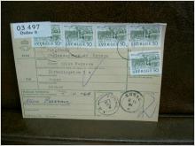 Paketavi med 5 st stämplade frimärken - 1964 - Örebro 8 till Sunne