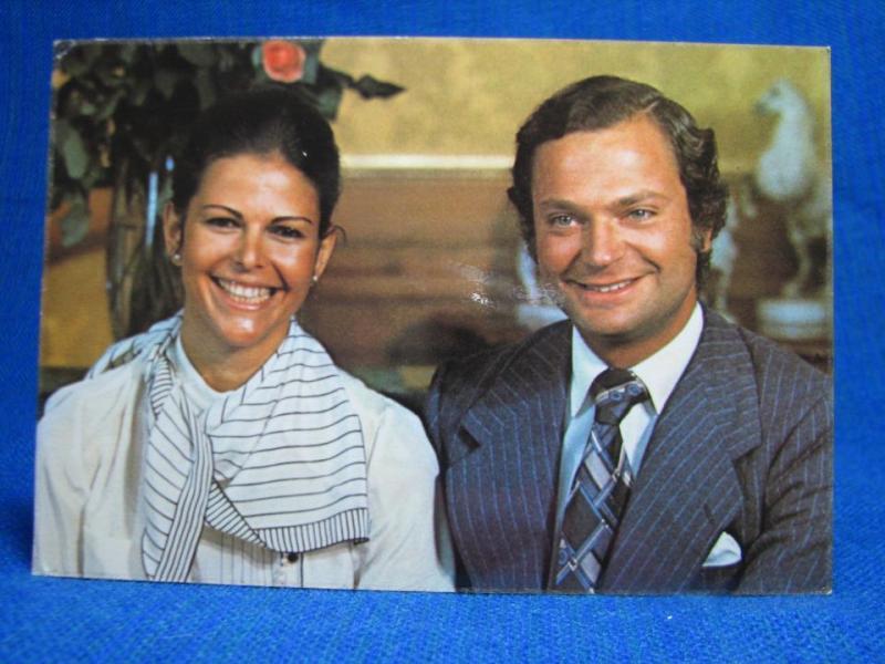Vykort - Kungen och Drottningen - Förlovning den 12 Mars 1976