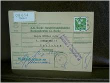 Paketavi med stämplade frimärken - 1962 - Borås 6 till Karlstad