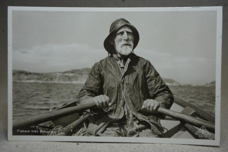 Fiskare från Bohuslän skrivet Gammalt vykort