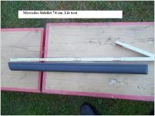 Mercedes Sidolist 74 x 4 cm. Läs text