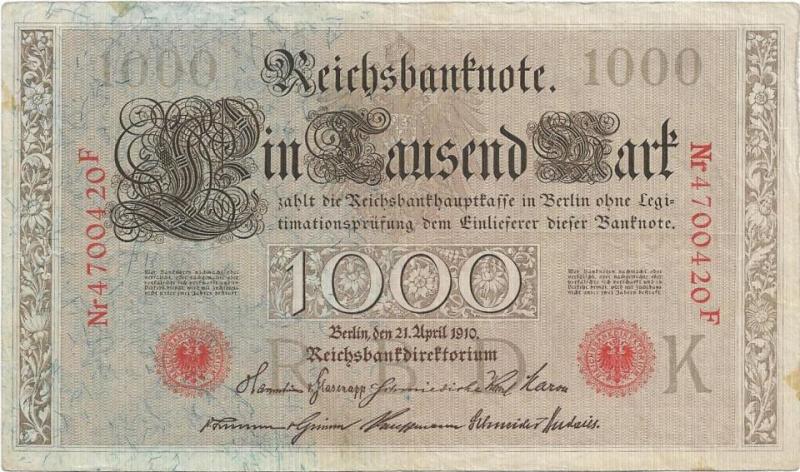 Tyskland - 1000 Mark - 1910 (3 M1)