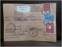 Frimärke på adresskort - stämplat 1962 - Filipstad - Oforsen