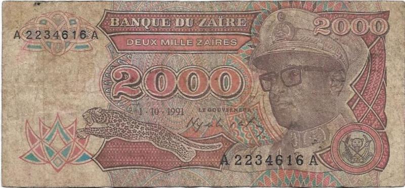 Zaire - 2000 Zaires (10 M1)