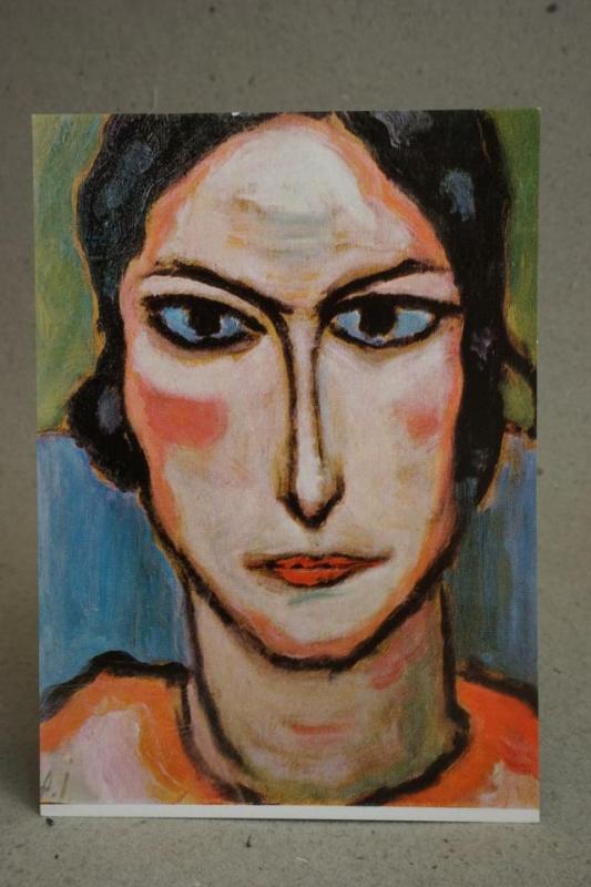 Alexej von Jawlensky Head of woman Oskrivet kort av fin konst