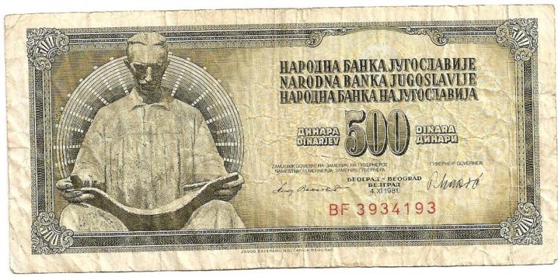 Jugoslavien - 500 Dinar - 1981 (11 M1)