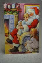 Julkort - Jultomte och snälla Barn - Ostämplat julfrimärke