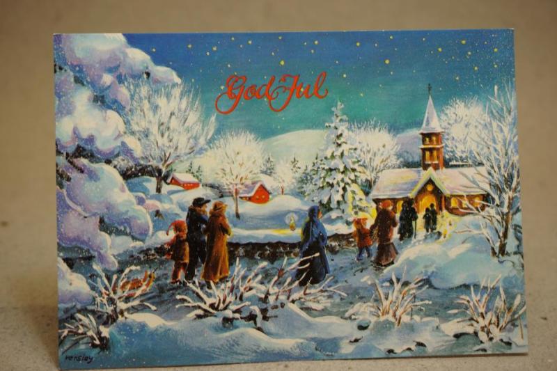 Julkort - God Jul  - Oskrivet vykort - Versley