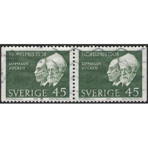 Facit #648BB Nobelpristagare 1908, 45 öre olivgrön