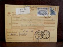 Frimärke  på adresskort - stämplat 1968 - Kinnarp - Mölnbacka
