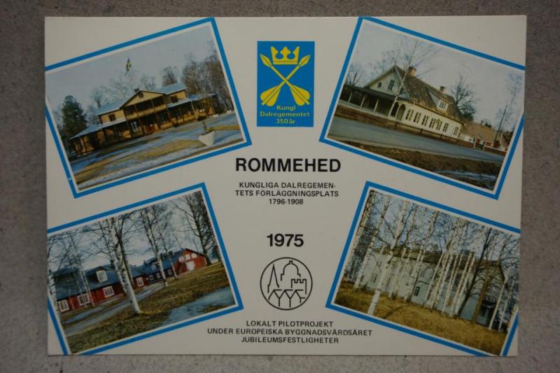 vykort - Fint Stämplat Borlänge Rommehed Dalregemente 350 år - 13/6 1975