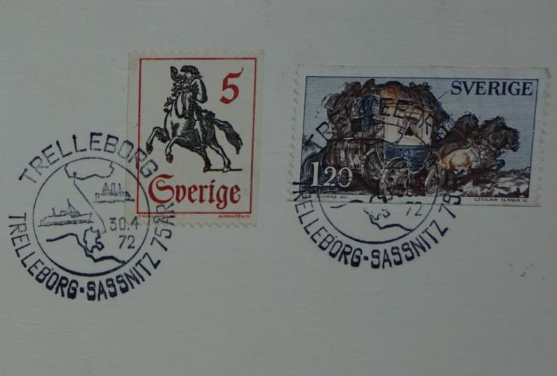 Trelleborg - Sassnitz 75 år - stämplat 30.4 1972