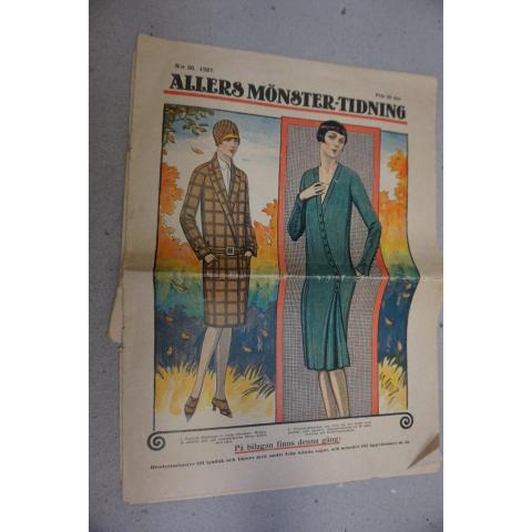 Allers Mönster tidning Nr 20 1927 Kulturhistorisk tidning med Mode Nostalgi Art Deco Vintage Nostalgi Kult
