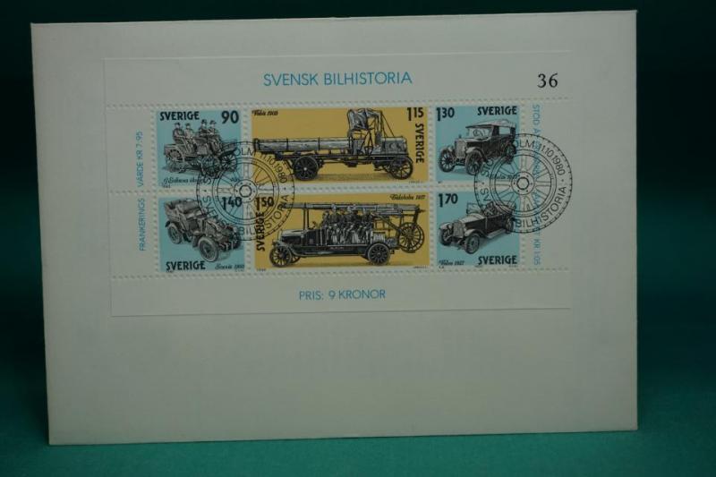 Fint stämplat brev - FDC - Stockholm 11-10-1980 - svensk bilhistoria