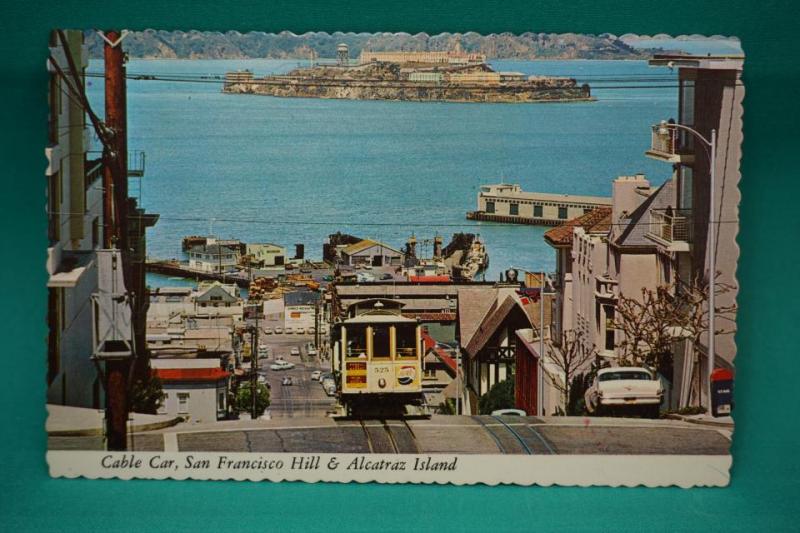 Bilar spårvagn San Francisco Hill & Altcatraz Island - 1972