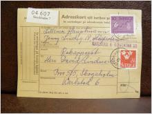 Frimärken på adresskort - stämplat 1962 - Stockholm 7 - Karlstad 6