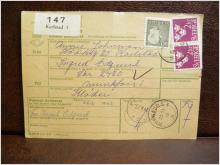 Frimärken på adresskort - stämplat 1962 - Karlstad 3 - Munkfors 1 