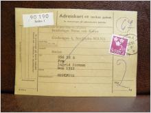 Frimärken på adresskort - stämplat 1962 - Solna 1 - Munkfors 