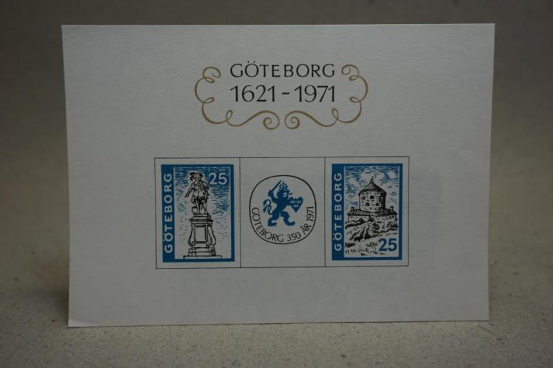 Göteborg 350 år 1971 vackert märke Göteborg 1621 - 1971 