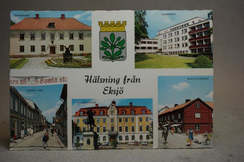 Eksjö 1976 Småland Flerbild skrivet äldre vykort