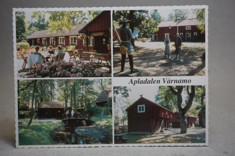 Folkliv samt vyer från Apladalen Värnamo Småland Oskrivet äldre vykort