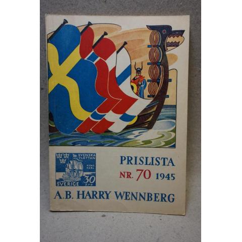 Bok Prislista Frimärken Nr 70 1945 av Harry Wennberg