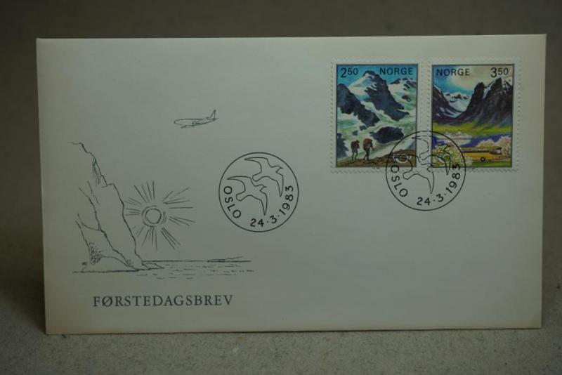 FDC med stämplade  frimärken - Norge 24/3 1983