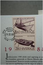 PFA 60 år stämplade Kista 29.01.88 på 2 frimärken 