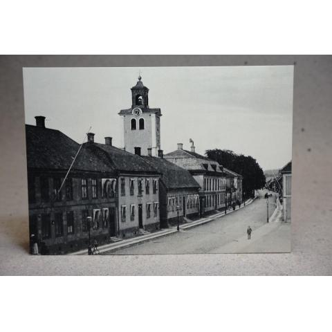 Vy Östra Storgatan i Jönköping  - Postens tryckeri 1985  -  oskrivet och från ett gammalt vykort
