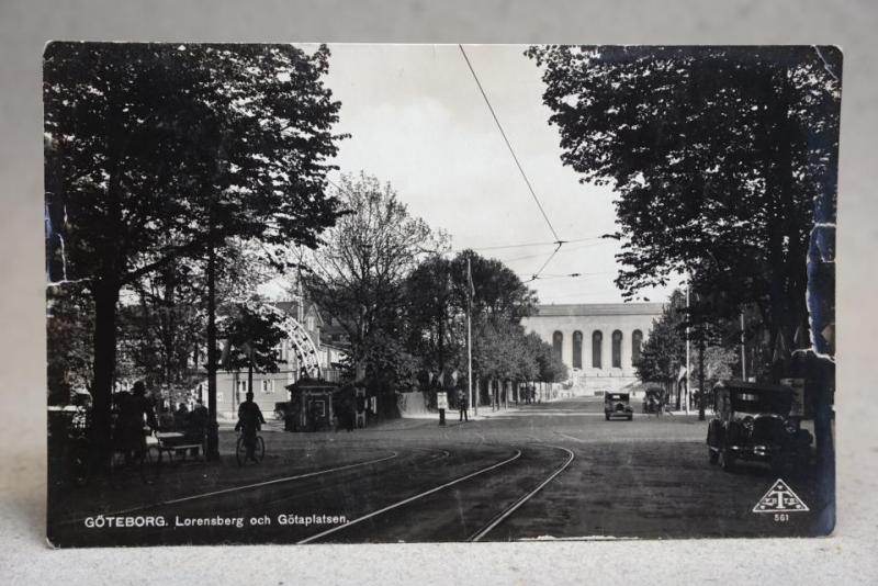 Göteborg vy från Götaplatsen 1920-1930-talet  - Gammalt skrivet  vykort