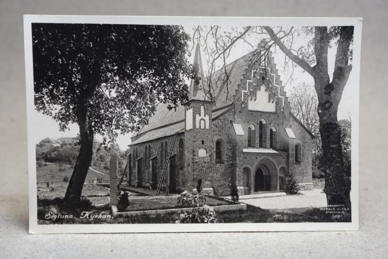 Sigtuna kyrkan 1932 - Gammalt skrivet vykort 