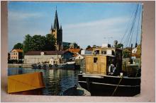 Mariestad Hamn Båtar 1975  - Skrivet äldre vykort 