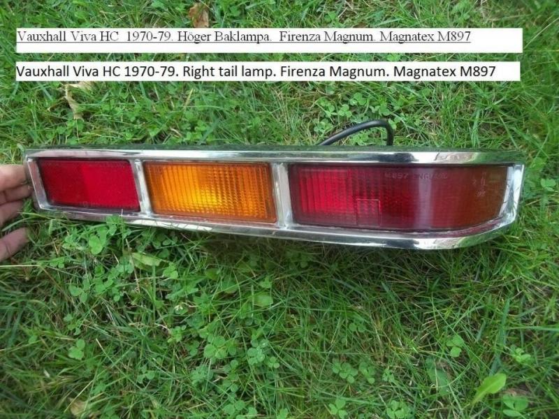 Vauxhall Viva HC 1970-79. Höger baklampa. Firenza Magnum. Magnatex M897