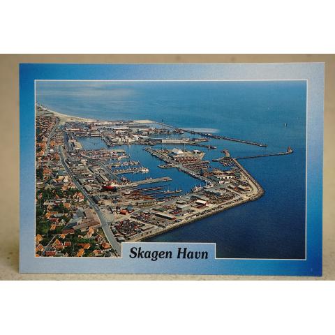 vy över Skagen Havn oskrivet vykort