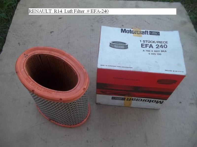 RENAULT. R14. Luft Filter .# EFA-240