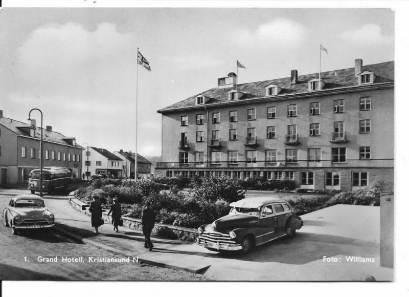 Vykort. Grand Hotell, Kristiansand Norge,